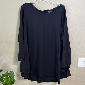 Lane Bryant 22/24 boatneck lace accent long sleeve swing tee